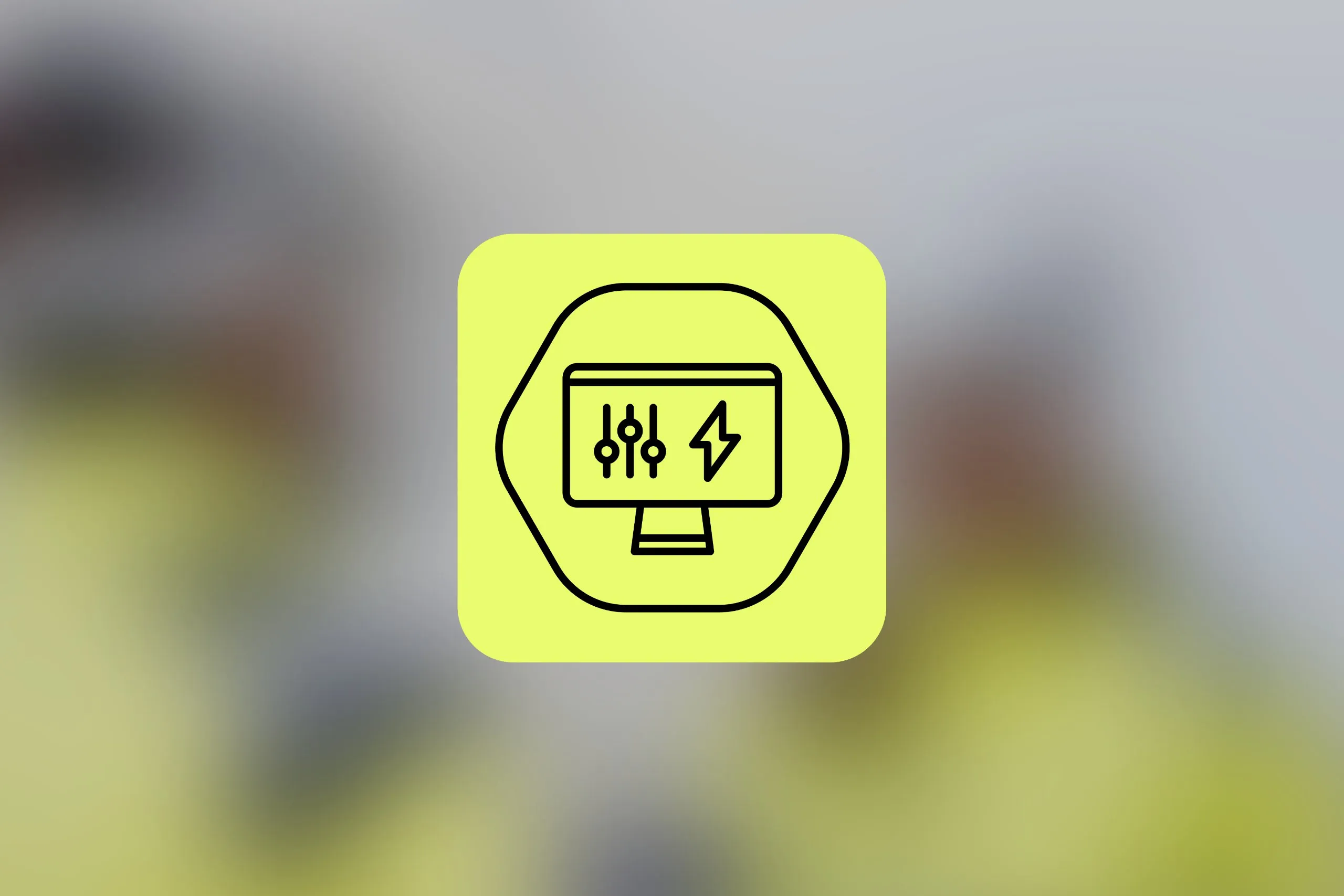 Gems icon on blurred image.