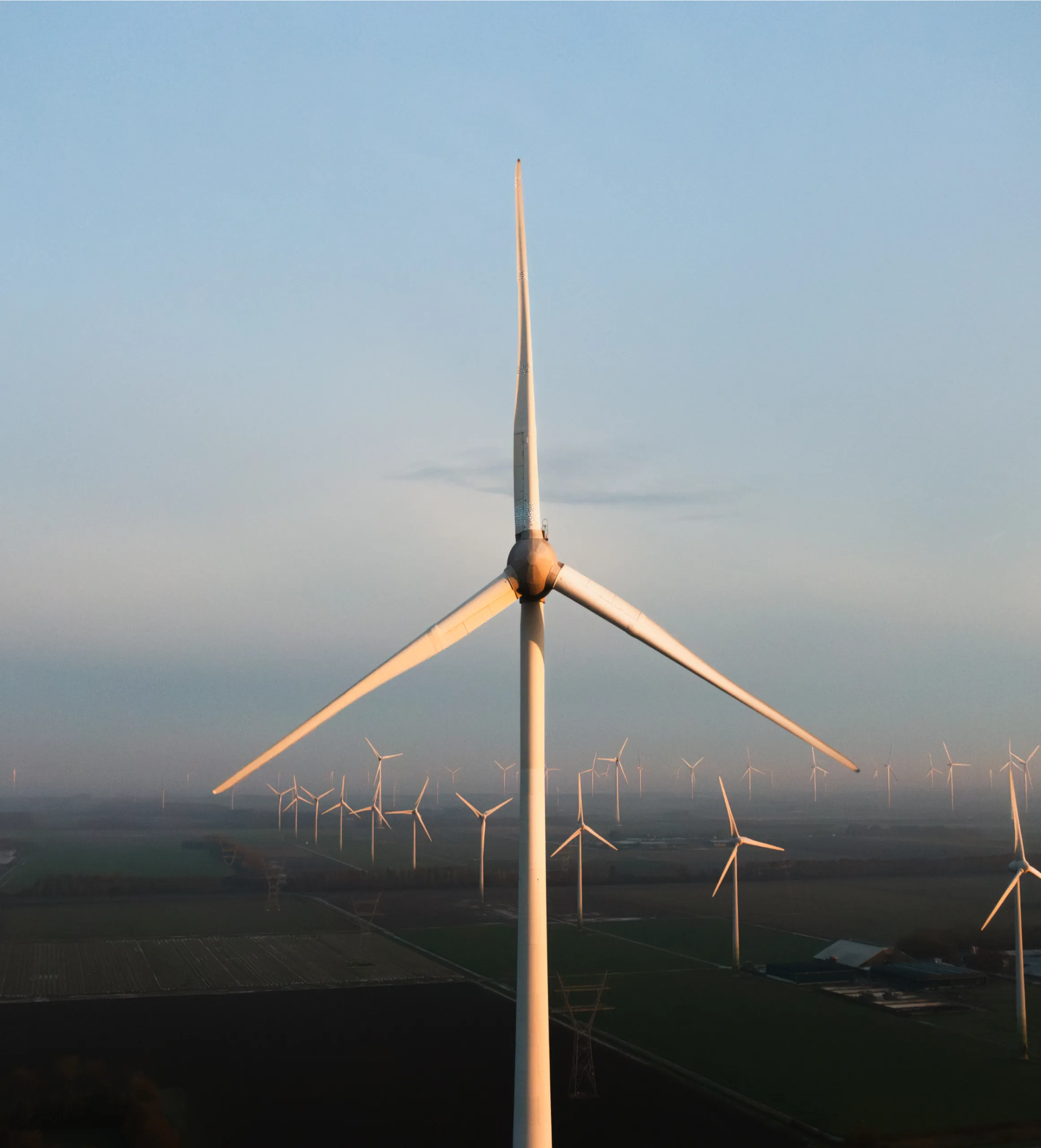 Wind turbine close up.